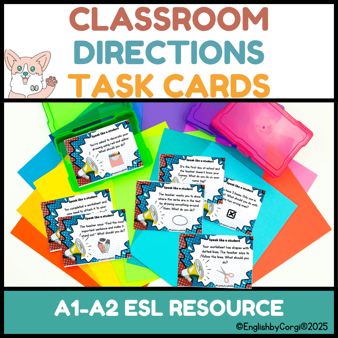 ESL task cards for classroom instructions practice